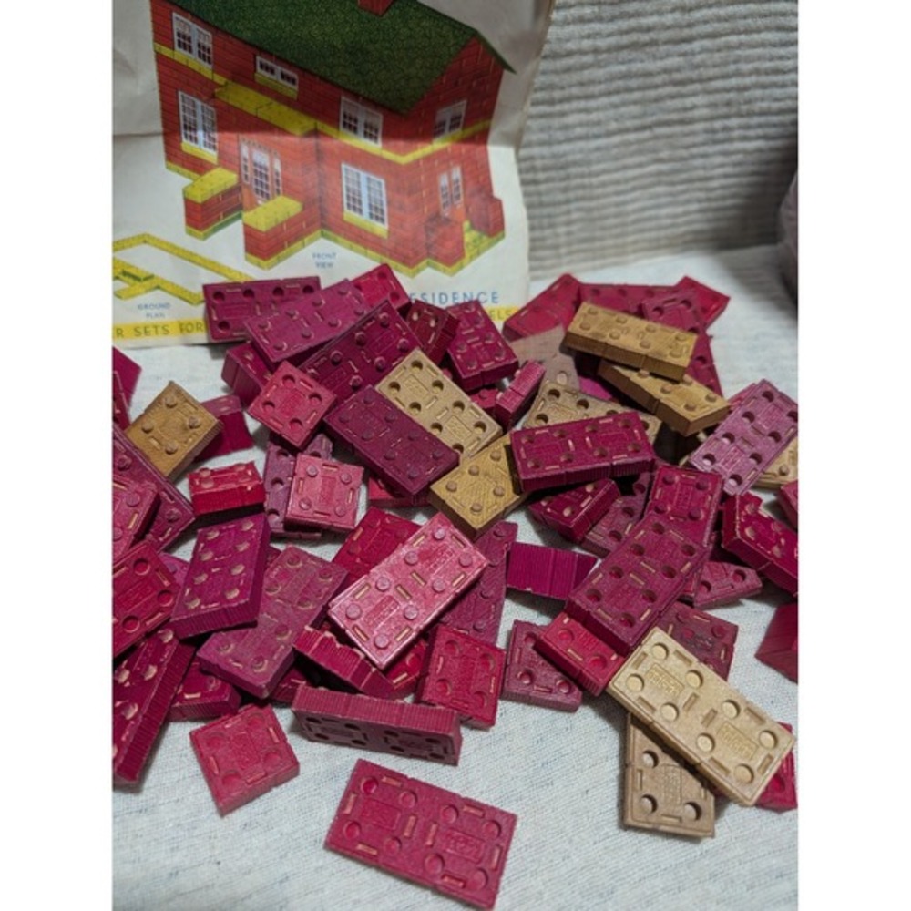 Vintage American Bricks Set No 60/2 Two Story Residence Building Toy